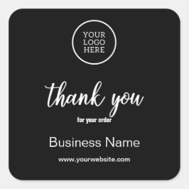 Modern Business Logo Danke Typografie Black Quadratischer Aufkleber