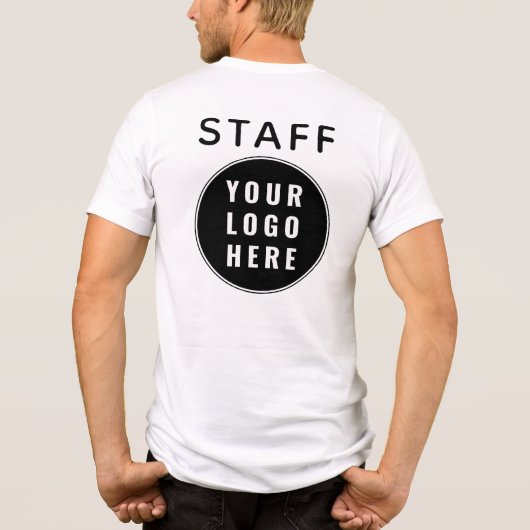 Modern Business Logo Employees Staff Custom Tri-Blend Shirt (Rückseite)