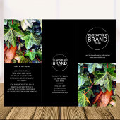 Modern Business Logo Foto Trifold Black Broschüre
