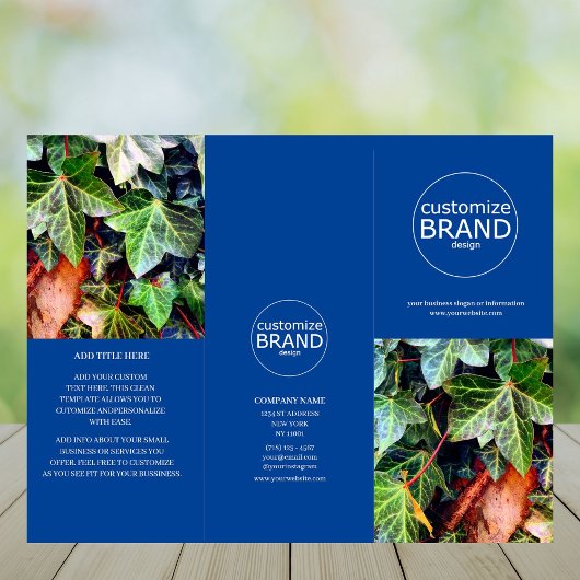 Modern Business Logo Foto Trifold Blue Broschüre