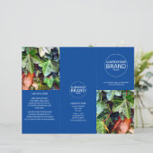 Modern Business Logo Foto Trifold Blue Broschüre (Stehend Vorderseite)