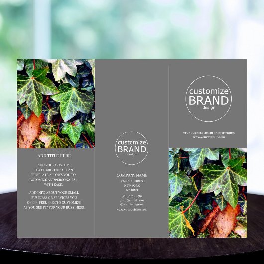 Modern Business Logo Foto Trifold Gray Broschüre