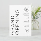 Modern Business Logo Grand Opening Simple Einladung (Stehend Vorderseite)
