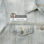 Modern Business Logo Gray Photo Magnetic Namensschild (Beispiel)