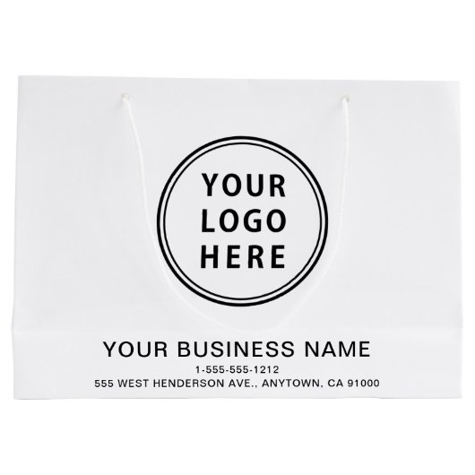 Modern-Business-Logo Große Geschenktüte (Rückseite)
