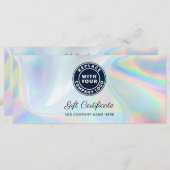 Modern Business Logo Holographic Gift Certificate (Vorne/Hinten)