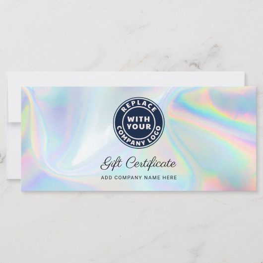 Modern Business Logo Holographic Gift Certificate (Vorderseite)