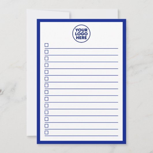 Modern Business Logo Navy Blue To Do List Einladung (Vorderseite)