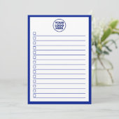 Modern Business Logo Navy Blue To Do List Einladung (Stehend Vorderseite)