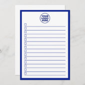 Modern Business Logo Navy Blue To Do List Einladung (Vorne/Hinten)