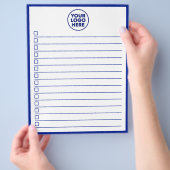 Modern Business Logo Navy Blue To Do List Flyer (Hand)