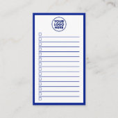 Modern Business Logo Navy Blue To Do List Visitenkarte (Vorderseite)