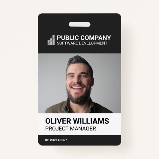 Modern Business Logo Photo Employee ID Badge Ausweis (Vorderseite)