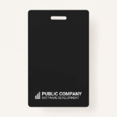 Modern Business Logo Photo Employee ID Badge Ausweis (Rückseite)