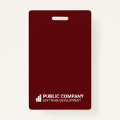 Modern Business Logo Photo Employee ID Badge Ausweis (Rückseite)