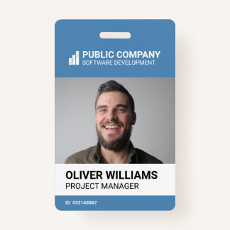Modern Business Logo Photo Employee ID Badge Ausweis
