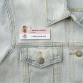 Modern Business Logo Pink Photo Magnetic Namensschild (Beispiel)