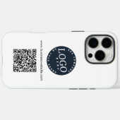 Modern Business Logo QR Code Employees Custom Case-Mate iPhone Hülle (Rückseite (Horizontal))