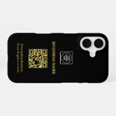 Modern Business Logo QR Code Promo iphone case 16 Hülle (Rückseite (Horizontal))