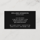 Modern Business Logo, QR Code | Schwarz Beruflich Visitenkarte (Rückseite)