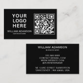 Modern Business Logo, QR Code | Schwarz Beruflich Visitenkarte (Vorne/Hinten)