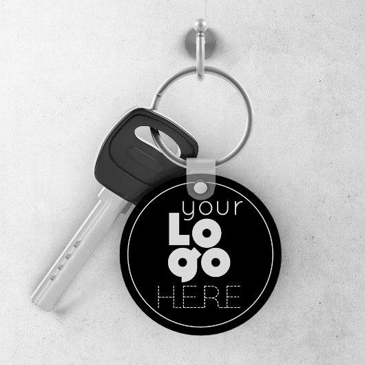 modern business logo round black aluminum keychain schlüsselanhänger