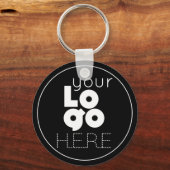modern business logo round black aluminum keychain schlüsselanhänger (Vorderseite)