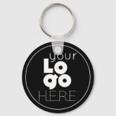 modern business logo round black aluminum keychain schlüsselanhänger (Rückseite)