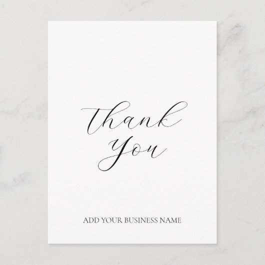 Modern Business Logo Script Danke White Postkarte (Vorderseite)