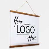 Modern-Business-Logo Wandteppich Mit Holzrahmen (Gewinkelt)