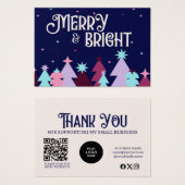 Modern Business Merry Bright Dankeschön Card (Vorne & Hinten)