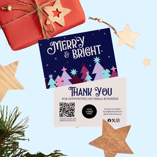 Modern Business Merry Bright Dankeschön Card