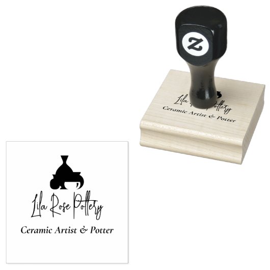 Modern Business Name Script Handwritten Logo Gummistempel (Stempel)