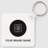 Modern Business QR Code Logo Promo Keychains Schlüsselanhänger (Rückseite)