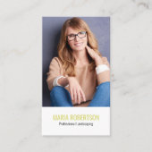 Modern Business QR Code Simple Photo Visitenkarte (Vorderseite)