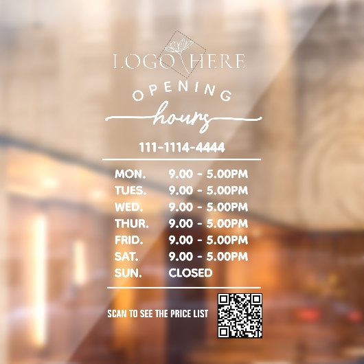 Modern business qr code window decals  fensteraufkleber (Blatt 2)