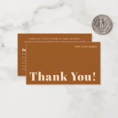 Modern Business Terracotta Vielen Dank Mitteilungskarte (Vorderseite/Rückseite Beispiel)