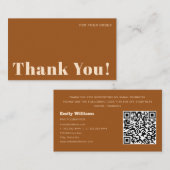 Modern Business Terracotta Vielen Dank Mitteilungskarte (Vorne/Hinten)