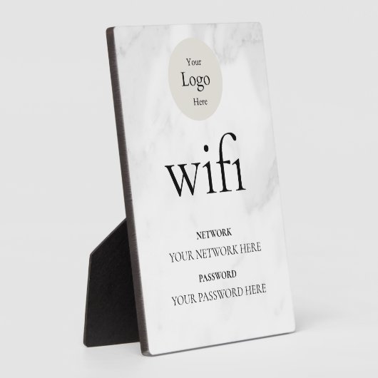 Modern Business Wifi Network and Password Black  Fotoplatte (Seite)