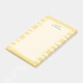 Modern Butter Yellow Stripes Custom Teacher Notes Post-it Klebezettel (angewinkelt)