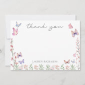 Modern Butterflies Bridal Shower Dankeskarte