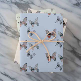 Modern Butterfly Geburtstag Geschenkpapier Set