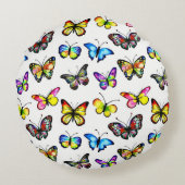 Modern Butterfly Pattern Round Pillow Rundes Kissen (Rückseite)