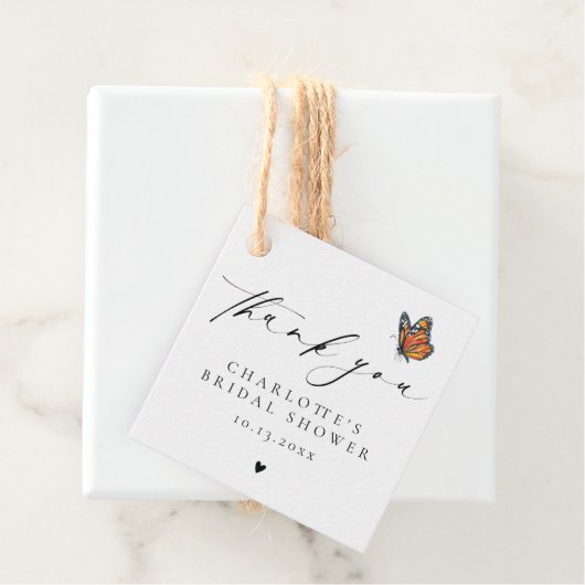 Modern Butterfly Thank You Geschenkanhänger (Beispiel)