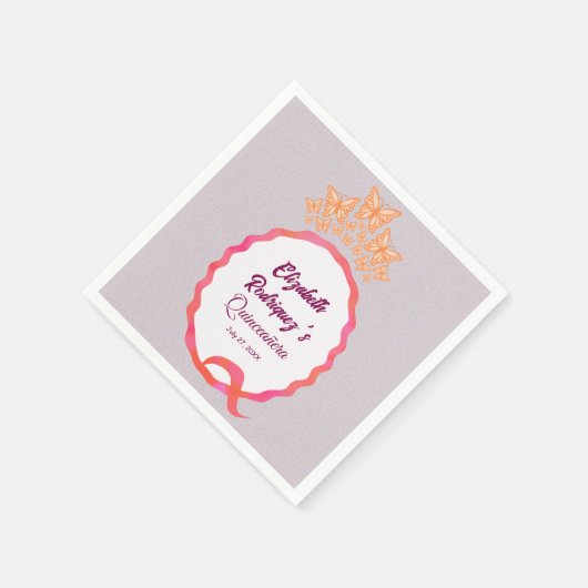 Modern Butterfly Tiara Crown Squiggle  Serviette (Ecke)