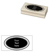 Modern Button Oval mit Rahmen + Name Gummistempel (Stempel)