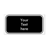 Modern Button Rectangle mit Frame + Ihr Name Gummistempel (Prägung)