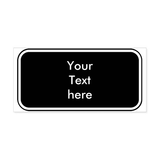 Modern Button Rectangle mit Frame + Ihr Name Gummistempel (Prägung)