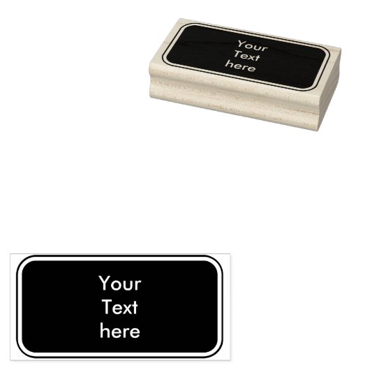 Modern Button Rectangle mit Frame + Ihr Name Gummistempel (Stempel)