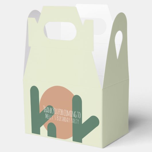 Modern Cactus Birthday Party Danke Geschenkschachtel (Geöffnet)